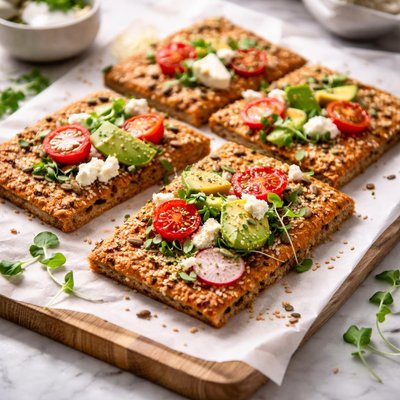 Image of Flat Health Bread Baked in Oven