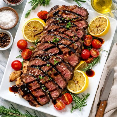 Image of Flat Iron Steak with Balsamic Reduction