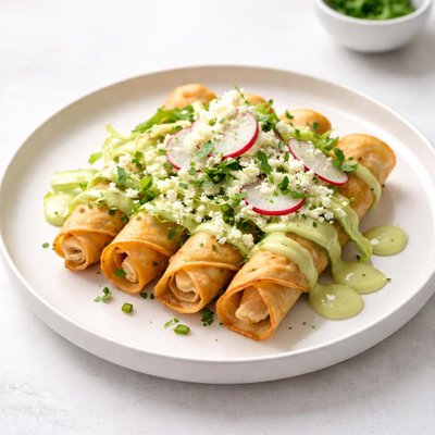 Image of Flautas De Pollo with Avocado Cream