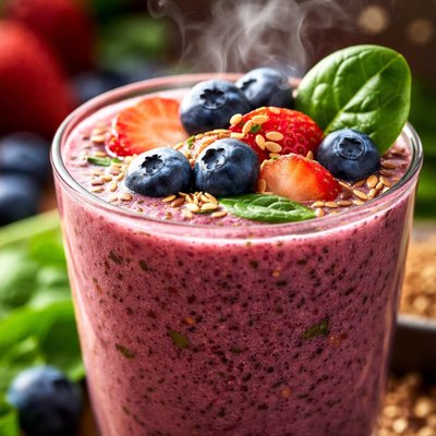 Image of Flax Berry Smoothie W Spinach Shhh They Won T Know