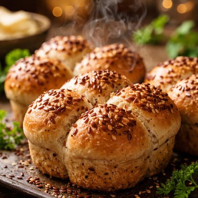 Image of Flax Seed Cloverleaf Rolls