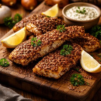 Image of Flax Seed Coated Fish
