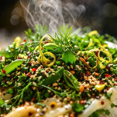 Image of Floral Garnish Without the Flowers Dedicated to Bergy