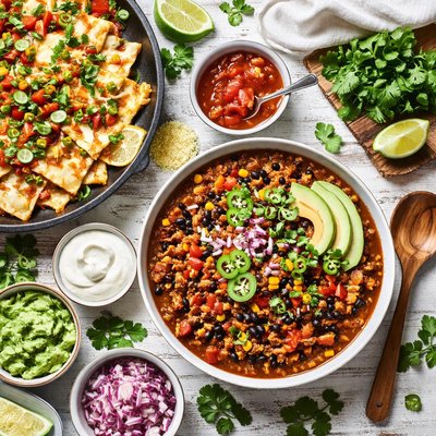 Image of Florida Native Mexican Buffalo Chili with Monterey Jack Nachos