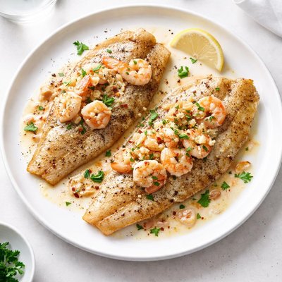 Image of Flounder Fillets in Shrimp Sauce for Two