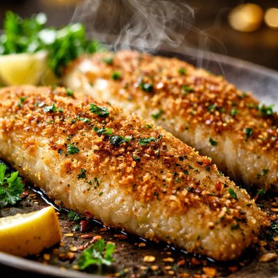 Image of Flounder Fillets with Panko Bread Crumbs