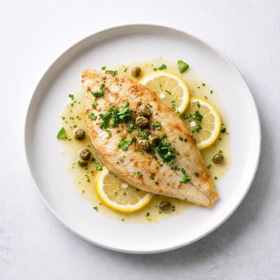 Image of Flounder in Lemon and Wine Sauce