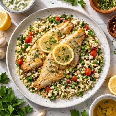 Image of Flounder with Herbed Couscous