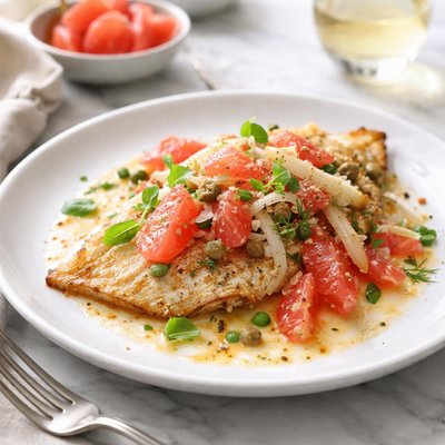 Image of Flounder with Pink Grapefruit