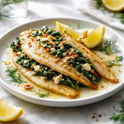 Image of Flounder with Spinach and Feta