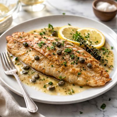 Image of Flounder with White Wine Sauce