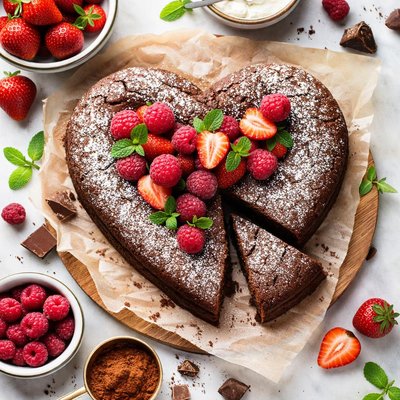 Image of Flourless Chocolate Heart Cake