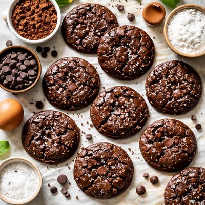 Image of Flourless Deep Dark Chocolate Cookies
