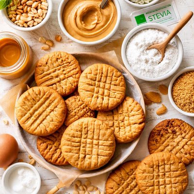 Image of Flourless Peanut Butter Cookies with Stevia