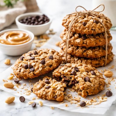Image of Flourless Peanut Butter Oatmeal Cookies