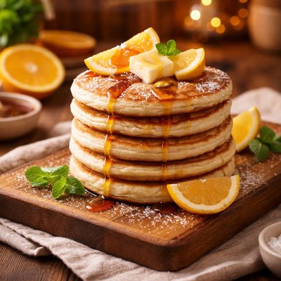 Image of Fluffy Citrus Scented Pancakes