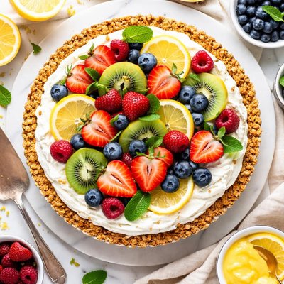 Image of Fluffy Lemon Fruit Pie