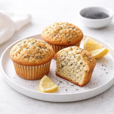 Image of Fluffy Lemon Poppy Seed Muffins