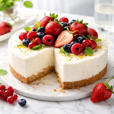 Image of Fluffy No Bake Cheesecake