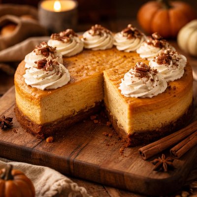 Image of Fluffy Pumpkin Cheesecake