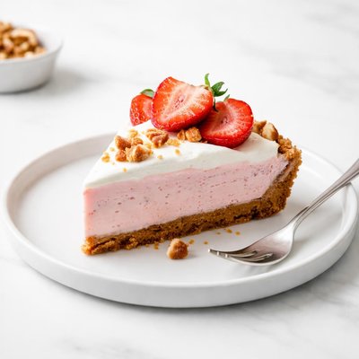 Image of Fluffy Strawberry Pie with Pretzel Crust