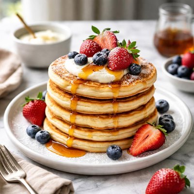 Image of Fluffy Yoghurt Pancakes