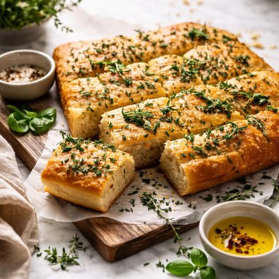 Image of Focaccia with Fresh Herbs