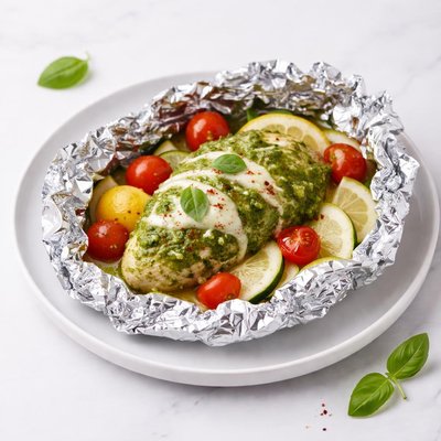 Image of Foil Packed Pesto Chicken