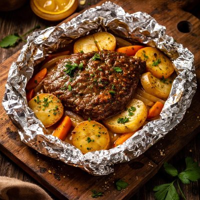 Image of Foil Packet Cube Steak Dinner