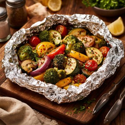 Image of Foil Packet Veggies on the Grill