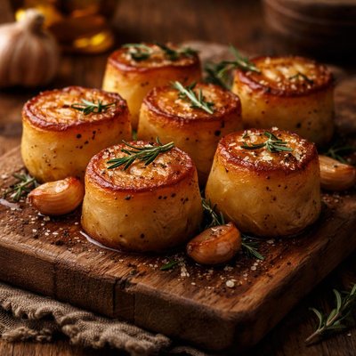 Image of Fondant Potatoes with Garlic Fondant De Pommes De Terre