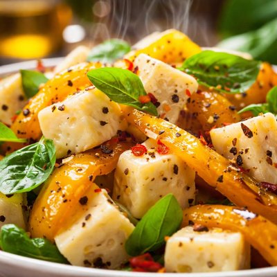 Image of Fontina and Roasted Yellow Pepper Salad
