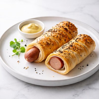 Image of Frankfurter Wurstchen Im Schlafrock Hot and Crusty Frankfurter