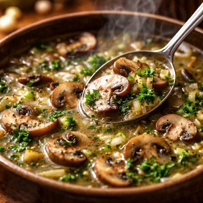 Image of French Mushroom and Scallion Soup