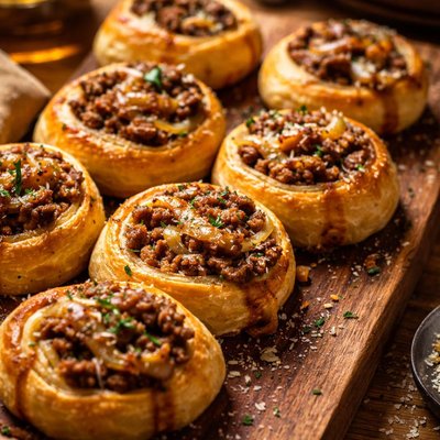 Image of French Onion and Beef Pinwheels Rollups