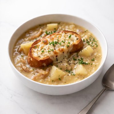 Image of French Onion Baked Potato Soup