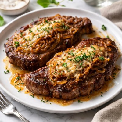 Image of French Onion Rib Eye Steaks