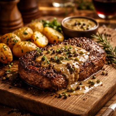 Image of French Pepper Steak Steak Au Poivre