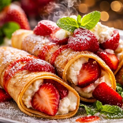 Image of French Strawberry Crepes