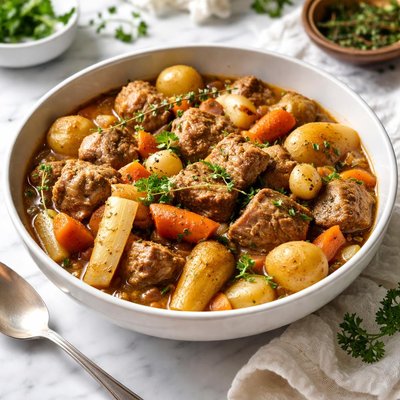 Image of French Style Pork Stew with Root Vegetables