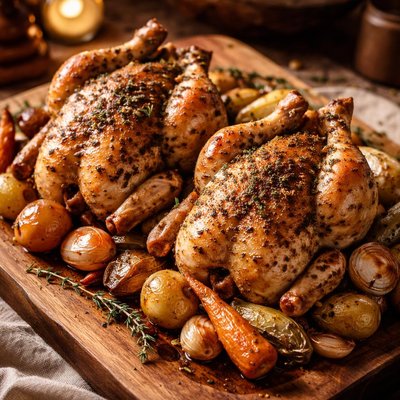 Image of French Style Pot Roasted Rock Cornish Game Hens