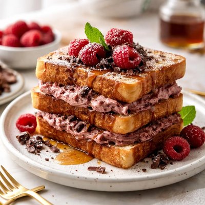 Image of French Toast with Raspberry Chocolate Cream Cheese