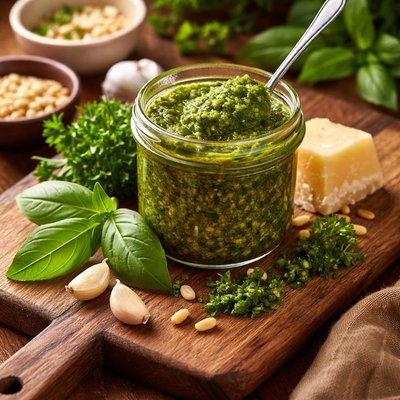 Image of Fresh Basil Parsley Pesto