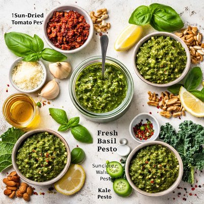 Image of Fresh Basil Pesto with Variations