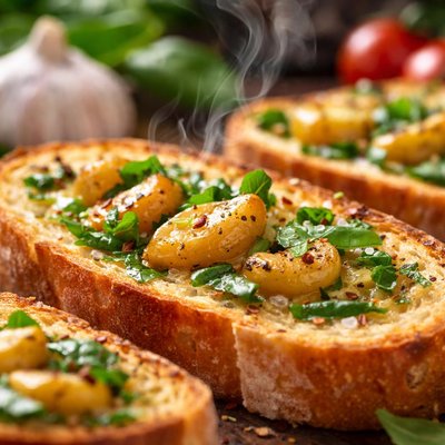 Image of Fresh Basil Roasted Garlic Toast