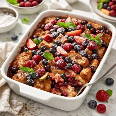 Image of Fresh Berry Bread Pudding