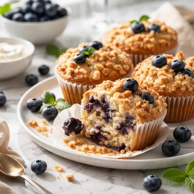 Image of Fresh Blueberry Sour Cream Muffins