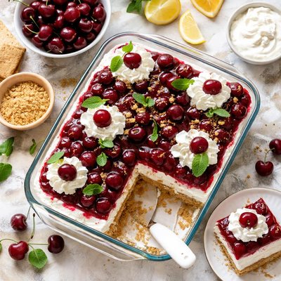 Image of Fresh Cherry Layered Dessert