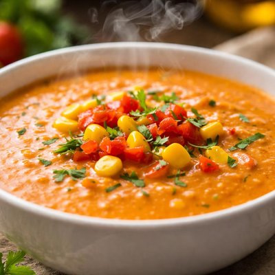 Image of Fresh Corn and Red Pepper Bisque