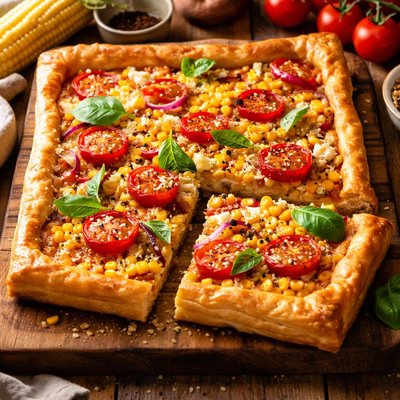 Image of Fresh Corn and Tomato Tart